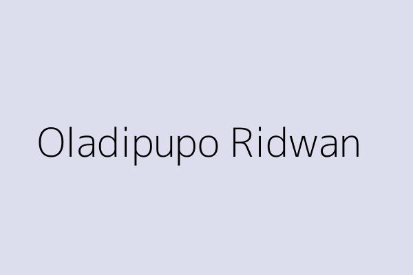 Oladipupo Ridwan